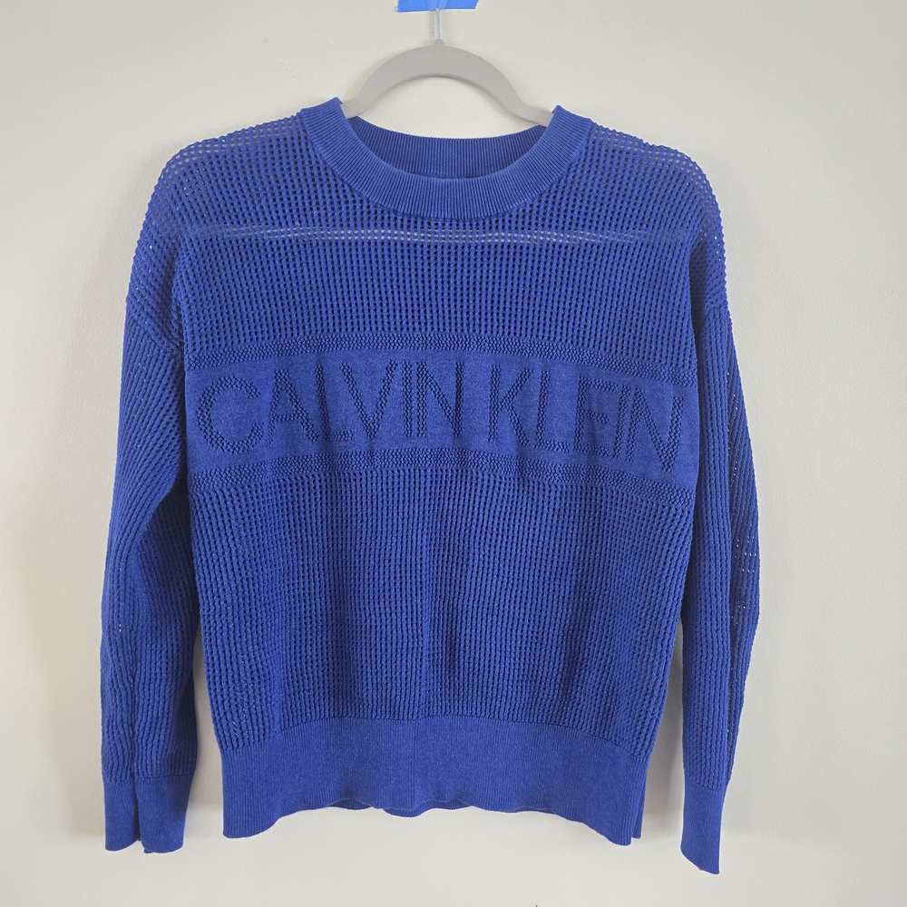 Calvin Klein Women's Vibrant Blue Crewneck Sweater